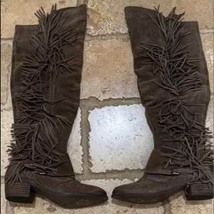 Naughty Monkey knee-high Suede/Leather Boot NWOT